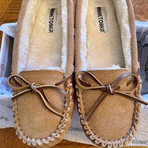 Womens Minnetonka Lodge Trapper Slippers | 10M | Cinnamon